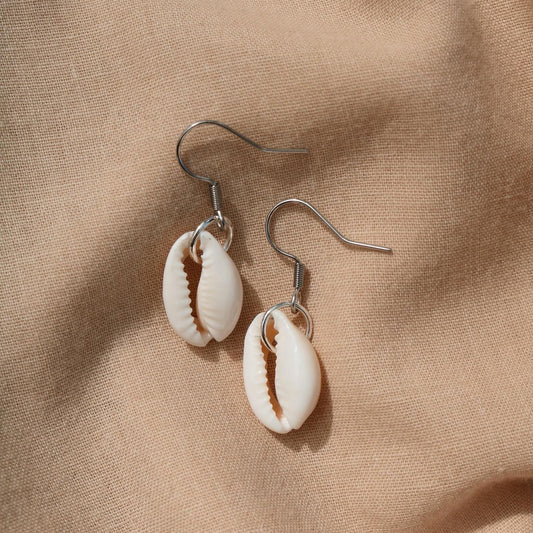 Cowrie Shell Earrings Silver - Hush Boutique