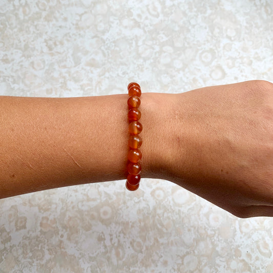 Orange Agate Crystal Bracelet 8mm